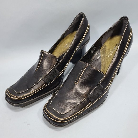 What's What By Aerosoles Trip Stick Women’s Slip On Black Leather Heels Size 8M - Picture 11 of 11